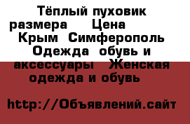 Тёплый пуховик размера L › Цена ­ 1 500 - Крым, Симферополь Одежда, обувь и аксессуары » Женская одежда и обувь   